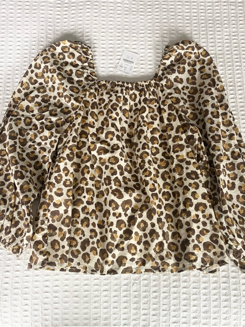 Crewcuts square neck cotton voile Leopard Print Top NWT sizes L and XL